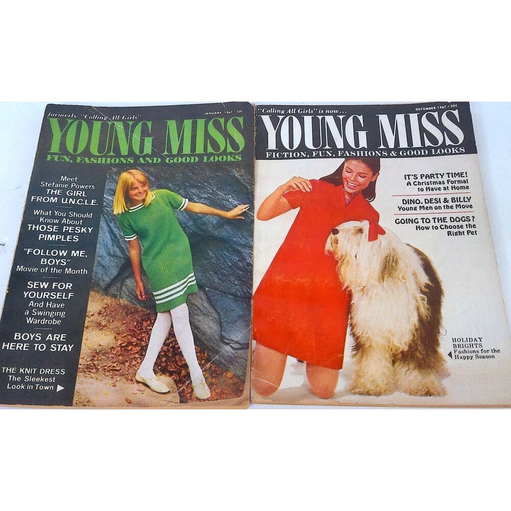 Vintage Young Miss Magazine January And December 1967